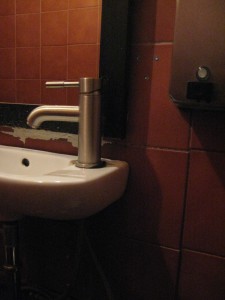 Smoke restroom sink