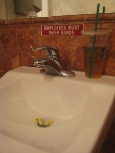 Toshi's left-side restroom sink