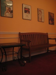 The Town Hall women's sitting room bench